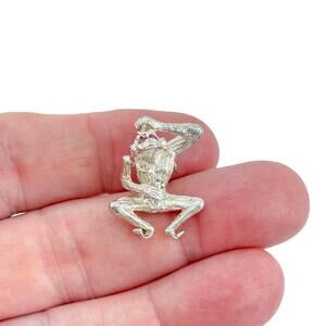 Vintage Sterling Silver 925 Ruby Eye Monkey Charm
